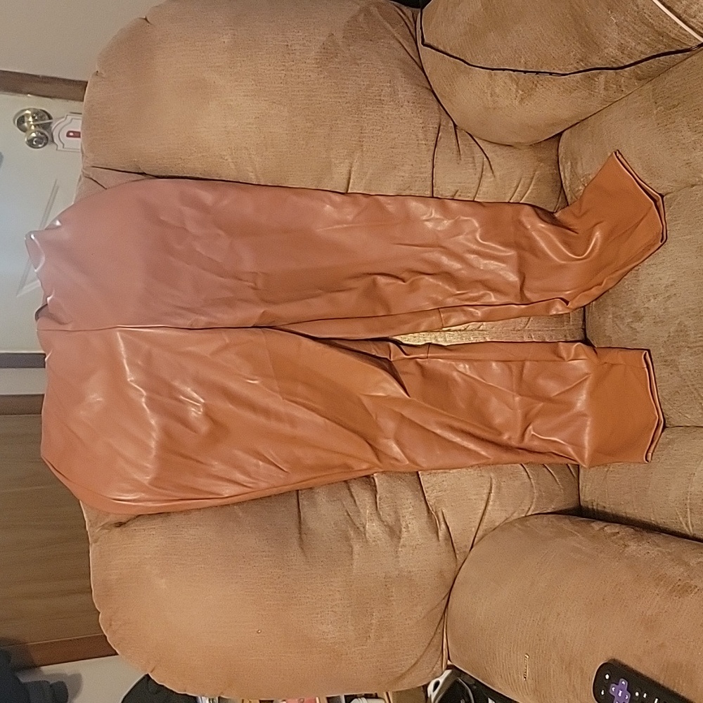 Fabletics brown faux leather leggings